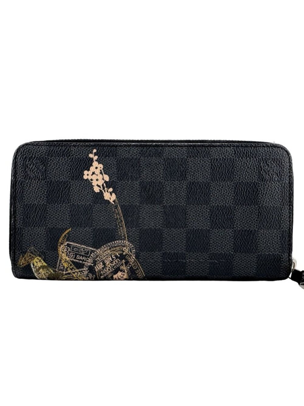 Louis Vuitton Zippy Wallet Vertical Damier Graphite Stamp Zip Around Black